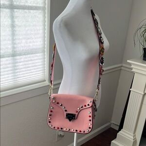 NWOT Borse In Pelle genuine leather, made in Italy pink crossbody